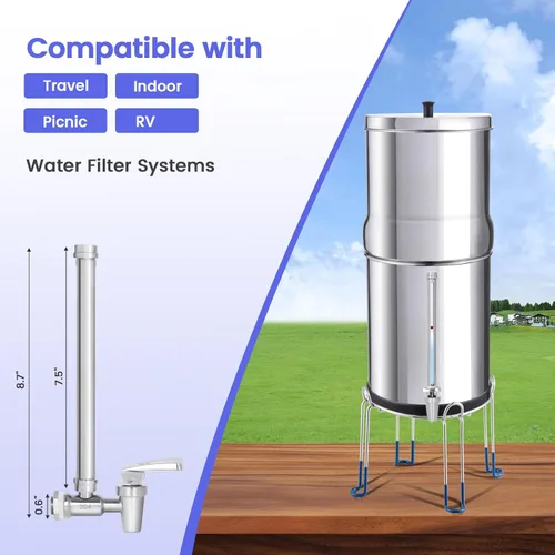 Miniatura 4 de Espiga de vidrio de visión de acero inoxidable 304, compatible con Berkey, Purewell, ProOne, Waterdrop y otros sistemas de filtración de agua