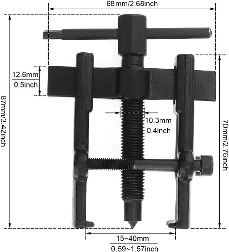 Miniatura 6 de Herramienta de extracción de engranajes de dos mandíbulas ajustable, kit de extracción de bomba de 2 pulgadas de acero al carbono para motocicleta