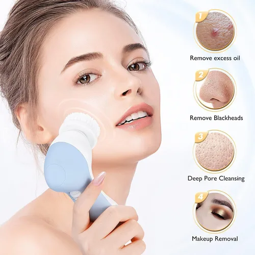 Miniatura 3 de COSLUS Cepillo de Limpieza Facial de Silicona: Dispositivo de Masaje Exfoliante Eléctrico 2 en 1 FBS-D, a prueba de agua, limpieza profunda