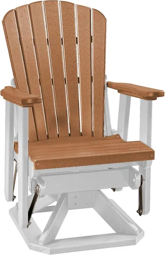 Miniatura 9 de DutchCrafters Slat Fan Back Poly Adirondack Swivel Glider Outdoor Patio Chair (Black)