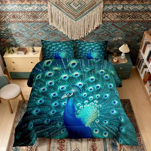 Miniatura 13 de Erosebridal Juego de ropa de cama de guepardo con rosa roja, juego de edredón con estampado de leopardo y gato, edredón romántico de plumón, Multi 03