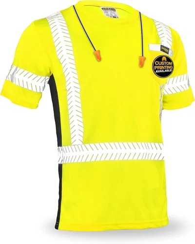Miniatura 8 de KwikSafety - Charlotte, NC - Camisa de seguridad de manga corta para hombre renacentista [cinta reflectante de espina de pescado] Clase 2 ANSI OSHA