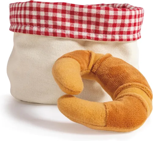 Miniatura 7 de Hape Cesta de pan para niños pequeños Juego de comida suave para niños, cesta de pan de juguete incluye tostadas, galletas de mermelada, pasteles