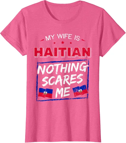 Miniatura 88 de My Wife Is Haitian Republic of Haiti Heritage Roots - Camiseta con bandera, Negro, S