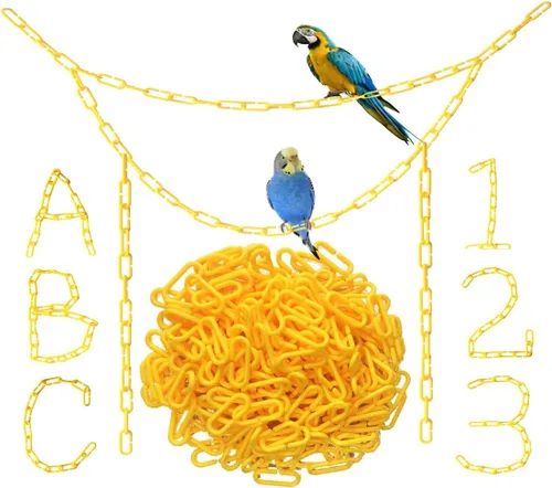 Miniatura 8 de 200 piezas de eslabones de plástico negro y juguetes - Clip en C entrelazado para jaula de pájaros accesorios para periquitos, planeadores