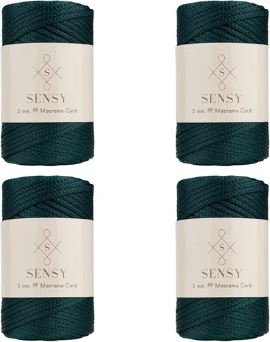 Miniatura 96 de Sensy - Cuerda de poliéster prémium de 0.197 in, 104 yardas, 100% polipropileno, cordón de macramé de 0.197 in, cuerda de ganchillo para bolsa