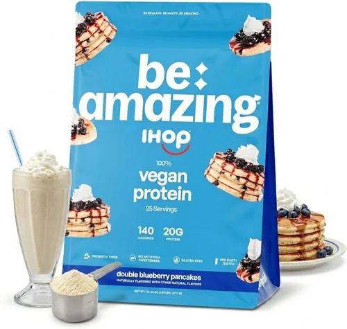 Miniatura 10 de BE AMAZING Proteína vegana en polvo, avena de azúcar morena, 0.71 onzas de proteína de guisante a base de plantas, fibra prebiótica, baja
