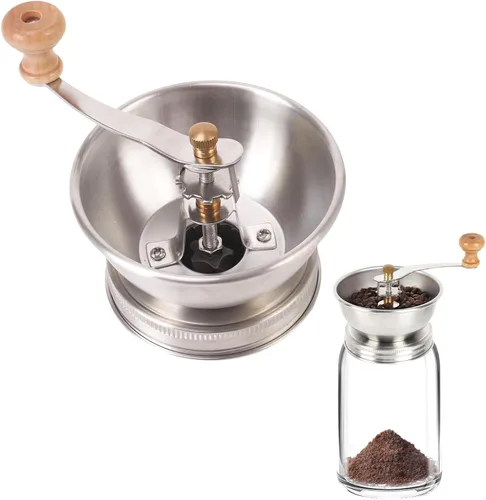 Miniatura 8 de Molinillo de café de tarro masón, accesorio de tapa manual para tarros Mason de boca regular, tapa de tarro Mason de acero inoxidable y rebabas