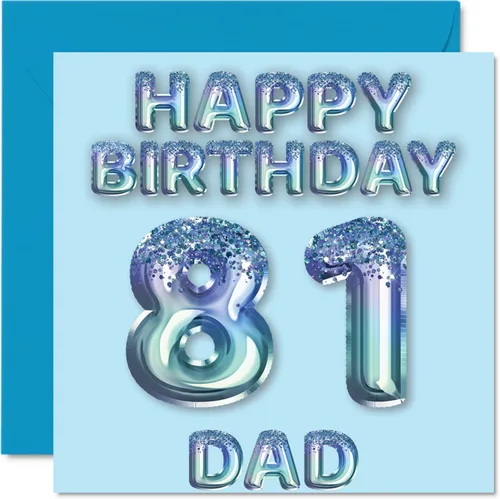 Miniatura 271 de Stuff4 Tarjeta de primer cumpleaños para niños, globo de fiesta con purpurina azul, tarjetas de feliz cumpleaños para niño de 1 año, nieto, hijo, 57