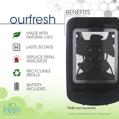 Miniatura 4 de Fresh Products ourfresh - 2 ambientadores de repuesto con aerosol medido con fragancia seca, uso de 30 días, espacios de tamaño mediano, activado