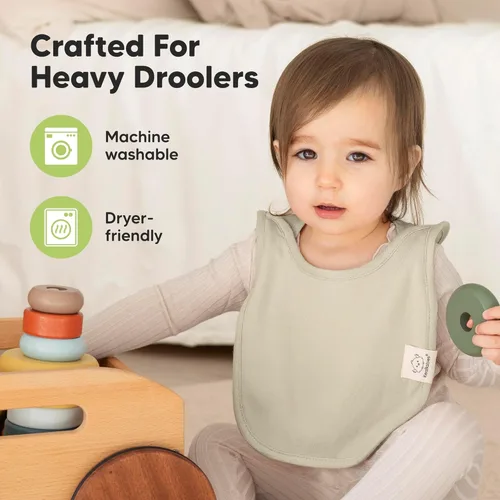 Miniatura 6 de KeaBabies Paquete de 8 baberos para bebé para niños y niñas, baberos sin botones para bebés que babean durante la dentición, recién nacidos, suaves