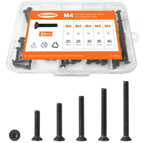 Miniatura 10 de Tornillos avellanados de cabeza plana M6 x 0.787 in, 0.984 in, 1.181 in, 1.378 in, 1.575 in, tornillos avellanados, acero de aleación de grado 10.9