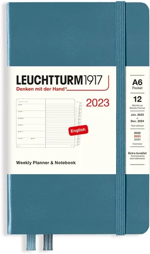Miniatura 4 de LEUCHTTURM1917 - Agenda semanal y cuaderno mediano (A5) 2023 con folleto extra, rojo (1 de enero - 31 de diciembre de 2023)
