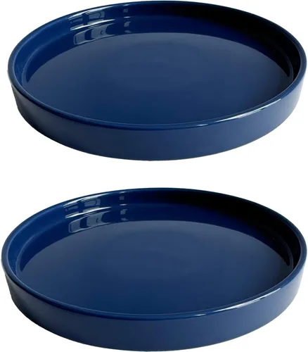 Miniatura 9 de Yukfona - 2 bandejas de cerámica para macetas, bandejas de 4 5 6 7 8 9 10 11 12 13 pulgadas para interior y exterior, resistente, duradera, base