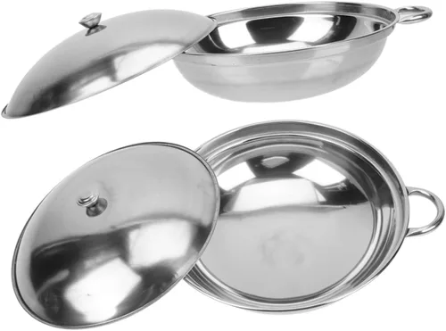 Miniatura 10 de Garneck Olla de acero inoxidable Olla de doble manija Olla caliente Olla seca Resistente al calor Fácil de llevar