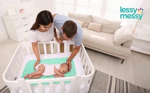 Miniatura 5 de Cambiador portátil para bebé, cambiador de pañales impermeable extra grande, lavable a máquina y apto para secadora, superficie lavable para una