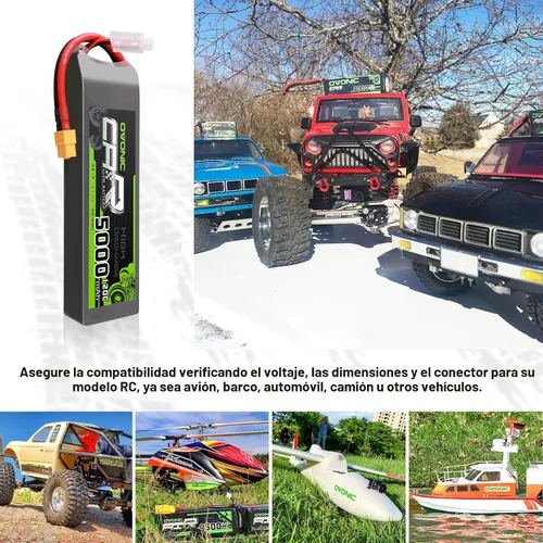 Miniatura 5 de OVONIC 3S LiPo Batería 11.1V 5000mAh 120C con XT60 y TRA Plug Match RC Coche Camión Avión Helicóptero Barco