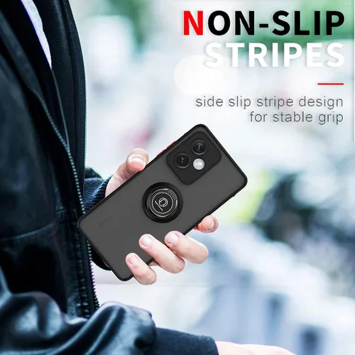 Miniatura 7 de QUIETIP Funda compatible con Xiaomi Poco X5 Pro 5G con protector de pantalla, TPU + policarbonato duro a prueba de golpes, anillo magnético