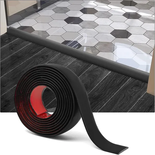 Miniatura 15 de Art3d Tira autoadhesiva de vinilo de 4 pies para transición de piso, tira laminada divisora plana para unir huecos, transición de umbral de Marrón