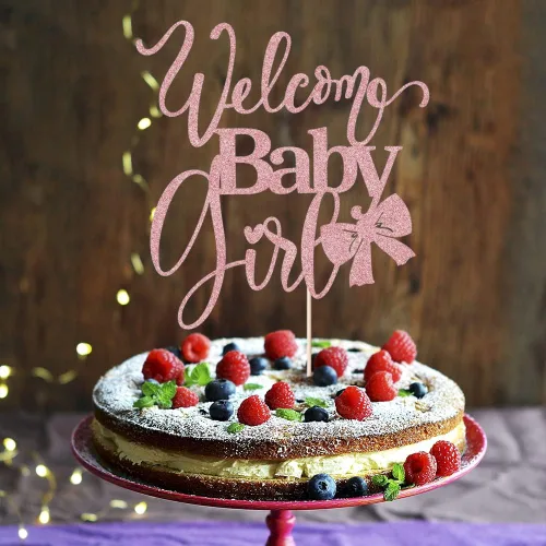 Miniatura 4 de Decoración de bienvenida para tartas de bebé niña, baby shower, baby shower, recién nacida, espectáculo de género para niña, decoración de fiesta