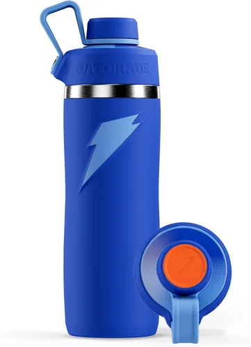 Miniatura 13 de Gatorade 'Overtime' - Botella de agua de acero inoxidable de 22 onzas, tapa con popote, color azul Azul claro