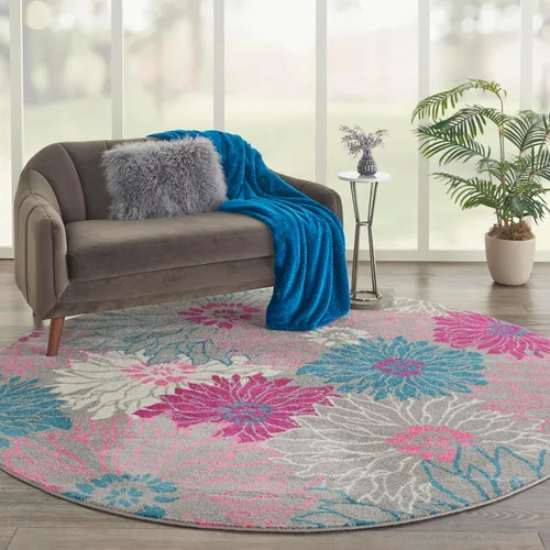 Miniatura 38 de Nourison Passion - Alfombra azul, de 6 pies, 7 pulgadas x 9 pies, 6 pulgadas, floral, campestre, fácil de limpiar, no desprende pelo