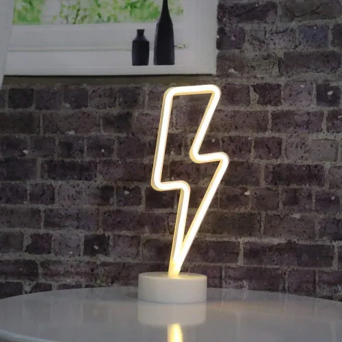 Miniatura 6 de Cartel de neón LED para interior, luz nocturna con base de soporte, funciona con batería/USB, luz decorativa de neón