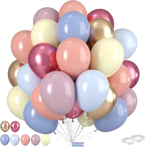 Miniatura 18 de Globos de arco color café, 50 piezas de 12 pulgadas, Globos de café oscuro, color canela, metálico, dorado, nude, arena, blanco, transparente