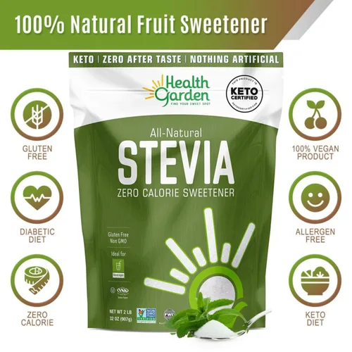 Miniatura 3 de Health Garden Edulcorante en polvo de stevia - Todo natural - Kosher - Sin gluten y azúcar - Apto para dieta cetogénica (12 onzas)