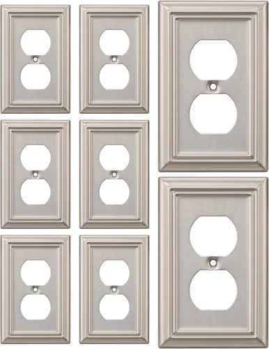 Miniatura 16 de DEWENWILS Paquete de 4 placas de pared de metal, cubierta de interruptor de palanca individual, resistente a la corrosión, níquel cepillado