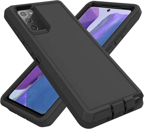 Funda para Samsung Galaxy Note 20 (no para Note 20 Ultra), resistente funda protectora a prueba de polvo, a prueba de golpes, protección contra Negro