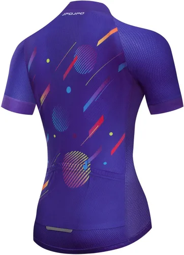 Miniatura 92 de Camiseta de ciclismo para mujer, manga corta y pantalones cortos de ciclismo acolchados para verano