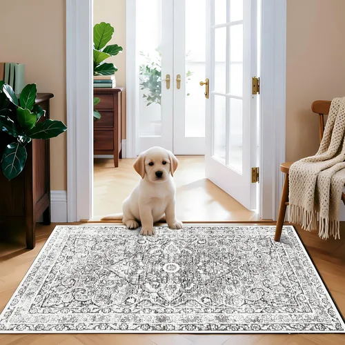 Miniatura 35 de Alfombra lavable para pasillo de 2 x 3: alfombra suave vintage para cocina, baño, lavandería, con respaldo antideslizante, alfombra de piso