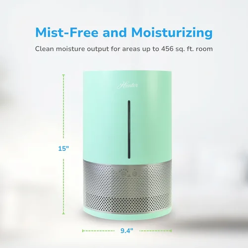 Miniatura 5 de HHE150 Hunter Aspire 4.8L Humidificador evaporativo con filtro PermaWick (4.8L) - Elimina contaminantes y polvo blanco para niebla y aire limpios