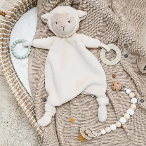 Miniatura 2 de Loveys para bebés, Lovey incluye mordedor de silicona, manta de seguridad de animales de peluche suave, juguete para acurrucarse, para niños y niñas