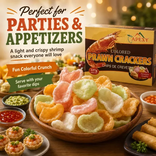Miniatura 6 de Apexy - Galletas de gambas fritas de camarones crudos, galletas de camarones asiáticos multicolores, refrigerio crujiente de frito a hojaldre
