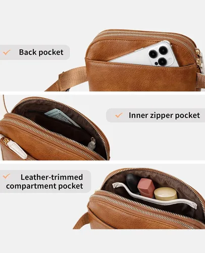 Miniatura 3 de Riñoneras para mujer, impermeable, de piel sintética, con correa ajustable de 36 a 55 pulgadas, cintura moderna con 4 compartimentos