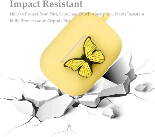 Miniatura 2 de Funda de mariposa AirPods Pro, funda de silicona a prueba de golpes 3D para Airpods 3, llavero para mujeres y niñas, regalo compatible con Apple