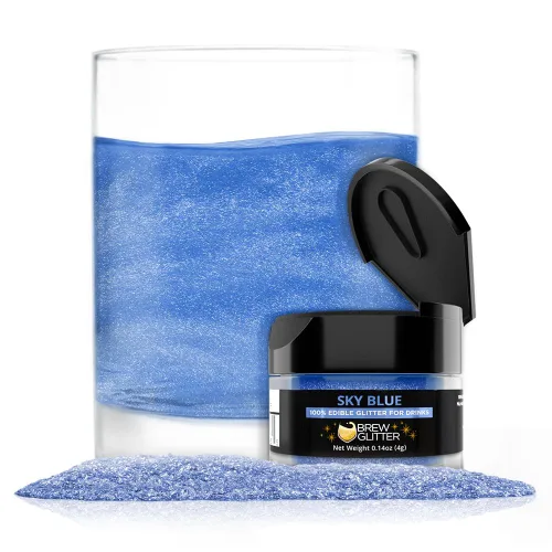 Miniatura 47 de Brew Glitter - Purpurina comestible para bebidas, cócteles, cerveza, adornar bebidas Certificado Kosher y Halal 100% comestible y de grado Azul