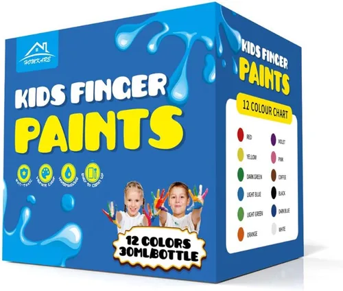 Miniatura 7 de Pintura para dedos, pintura de dedos para niños, pinturas de dedos no tóxicas para niños pequeños de 1 a 3 años, pinturas de dedos lavables