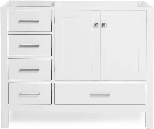 Miniatura 75 de ARIEL Cambridge - Mueble base de tocador de baño de 36 pulgadas, madera maciza, 2 puertas de cierre suave, 5 cajones de cola de milano