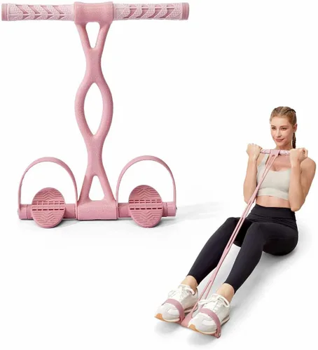 Miniatura 8 de YOTTOY Banda de resistencia al pedal, cuerda de tensión elástica gruesa con asas, cuerda de tracción para sentarse, equipo de fitness para piernas