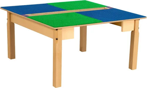 Miniatura 10 de Time-2-Play - Mesa de juego para niños, compatible con ladrillos Lego, madera contrachapada de abedul extra resistente, 35 pulgadas de ancho x 31