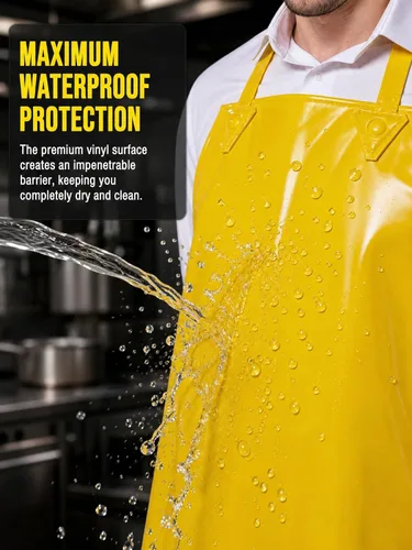 Miniatura 3 de Molaxhome Delantal de vinilo impermeable Delantal de chef para hombres para cocina, cocina, lavado de platos, limpieza, carnicero, jardinería