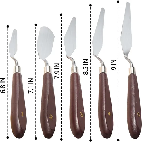 Miniatura 2 de 5 cuchillos de pintura de acero inoxidable, espátula de acero inoxidable, herramienta de pastelería para hornear, juego de raspador de mezcla