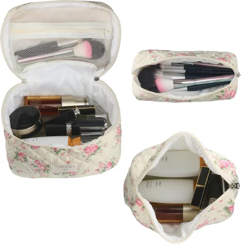 Miniatura 2 de NATINSA Bonita bolsa de maquillaje para mujer (2 unidades), bolsas de cosméticos de viaje, bolsa organizadora de artículos de tocador con diseño 21