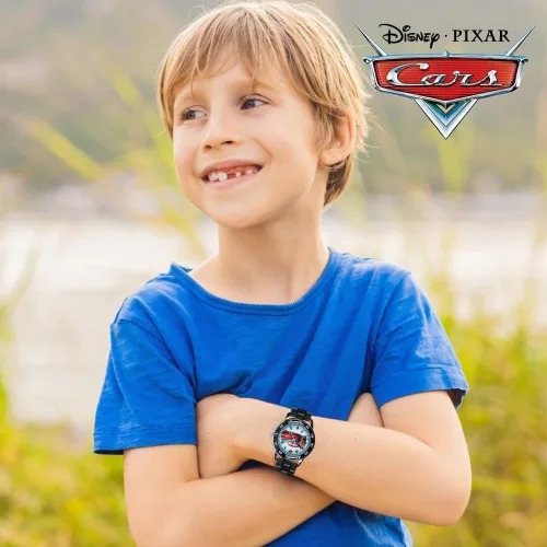 Miniatura 3 de Accutime Disney Pixar Cars Lightning McQueen Reloj de enseñanza del tiempo para niños con esfera interactiva de carreras