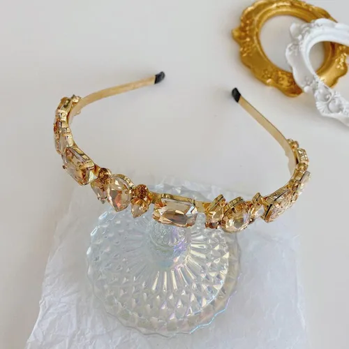 Miniatura 3 de Wiwpar Diademas finas de diamantes de imitación para mujer, bandas elásticas para la cabeza con diamantes de imitación vintage, accesorios
