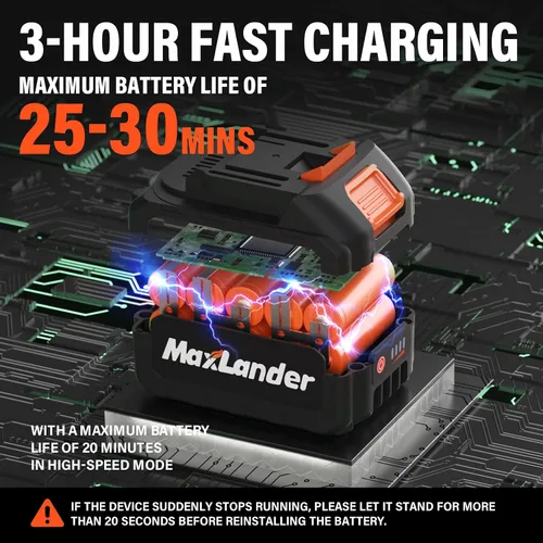 Miniatura 4 de Sierras de poste inalámbricas de 8 pulgadas, sierra de poste eléctrica de 20 V para poda de árboles con 2 baterías y cargador de 3.0 Ah, velocidad