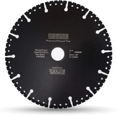 DT-DIATOOL Rueda de corte de metal de 7 pulgadas para tubo de acero multiuso Ángulo de barras de refuerzo de hierro Acero Aluminio PVCVacuum soldado